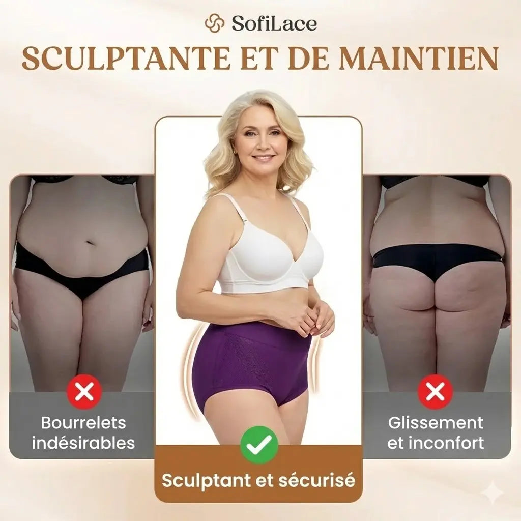 SofiLace - Culotte Taille Haute Élégante – Confort & Protection Anti-Fuites